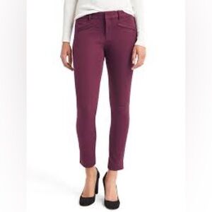 gap slim ankle khaki pants burgundy NWT